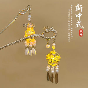 Childrens Glowing Tassel Lantern Hairpin Ancient Style Hairdo Girls New Years Festival West Lake Palace Lamp Hair Accessory