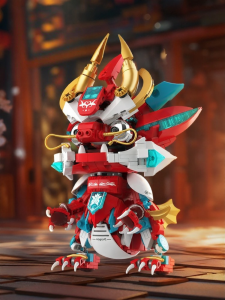 JINGGUAN | Red Flame Mech Dragon Model Blocks