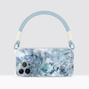 KEYOUQU | Womens Stylish Silicone Phone Case For iPhone 16 Pro Max Transparent Full Cover Anti-Fall Crossbody Bag Compatible Creative Design