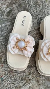 sendal karet wanita viral wedges motif pita jelly import berkualitas sendal lebaran wanita korea