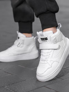 Princess Style Waterproof Leather Surface Soft Bottom Anti-Slip Childrens Sports Shoes New Autumn Arrival Girls White Sneakers