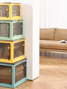 Next Day 145L Foldable Storage Box Transparent Stackable Storage Cabinet 5-Doors Home Toys Organizer