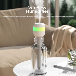 Portable Mini Ultrasonic Humidifier Office Desktop Water Bottle Shape Silent Bedroom Spray Moisturizing Long Tube Shape Design