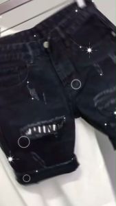 กางเกงยีนส์สามส่วนผู้ชายกางเกงยีนส์แฟชั่นเกาหลีทรงอย่างเท่เนื้อผ้าดี 30-32-34-36 คุณภาพ