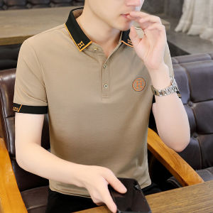 Áo Thun Polo Tay Ngắn Màu Trơn Thường Ngày Cho Nam Mùa Xuân Hè 2024 Áo Thun Cotton Polyester Co Giãn Thời Trang Thường Ngày