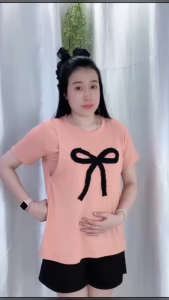 Áo Bầu Sau Sinh Thun Tăm Lạnh  Mặc Êm Ái Thoải Mái Dễ Dàng Cho Bé Ti