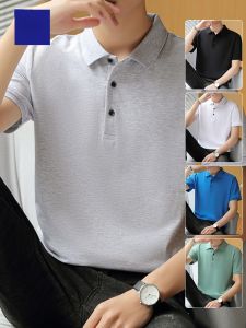 ROMON | เสื้อยืดคอโปโลผู้ชาย ผ้าฝ้ายแท้ บาง ลำลอง แขนสั้น คอปก ผ้าไหมน้ำแข็ง แฟชั่นฤดูร้อน แห้งเร็ว ลำลอง แขนสั้น คอปก