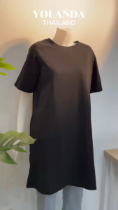 Yolanda ชุดเดรส แฟชั่น ผู้หญิง ทรงโอเวอร์ไซส์ สาวอวบใส่ได้ สามารถใส่คลุมท้องได้ HJ3465
