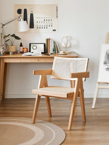 Solid Wood Computer Chair Home Use Desk Chair Bedroom Leisure Back Support Comfortable Sitting Office Seat Dormitory Writing Chair