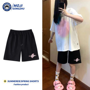 Black Casual Loose Shorts for Girls Summer Thin Sporty American Middle School High School Students Five-Quarter Pants Women
