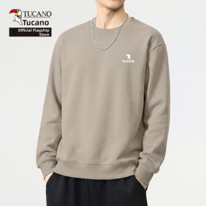 TUCANO | Breathable Loose Heavyweight Cotton Blue Mens Sweatshirt
