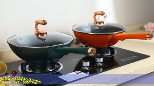 Chảo Đun Bếp Từ Siêu Chống DínhChất Liệu Thép Hợp Kim Cao CấpThiết Kế Sang TrọngĐáy 3 Lớp-Size 32cmLòng Sâu 10cm