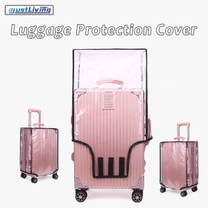 JustLiving Transparent Luggage Cover Travel Suitcase Dust Proof Cover Wheeled Suitcase Sleeve Waterproof Wheeled Suitcase Dust Cover Luggage Protector Cover Thicken Suitcase Protector Cover
