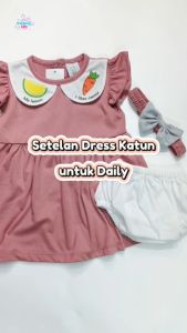 BABY BELL Dress Bayi Perempuan bahan katun usia 0 - 6 Bulan
