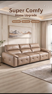 👍Recliner Cowhide Leather Sofa (FREE DELIVERY&INSTALL)Type B3035 Genuine Leather Sofa Recliner Sofa Electrically Sofa Bed