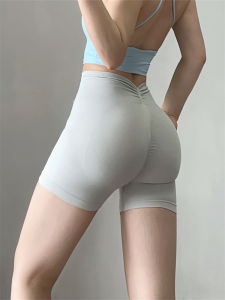 กางเกงขาสั้นออกกำลังกายเอวสูงระบายอากาศได้ดี กางเกงโยคะ ทรงเข้ารูป แห้งเร็ว กระชับสัดส่วนเซ็กซี่ สำหรับผู้หญิง