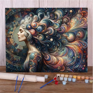 DIY Digital Oil Painting Paint By Numbers Lady Moon Butterfly Canvas Hand Painted Artwork for Home Decoration Festival Gift