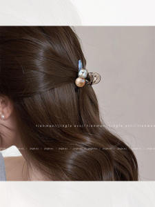 กิ๊บติดผมรูปมุกขนาดเล็กสำหรับผู้หญิง 2025 ทรงใหม่ กิ๊บติดผมหน้า กิ๊บติดผมด้านข้าง เครื่องประดับผมสไตล์เจ้าหญิง ทรงปากเป็ด