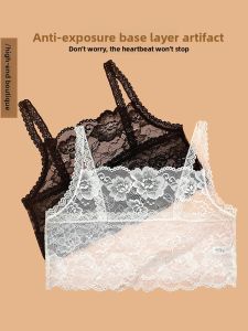 One-Piece Lace Tube Top Womens Underwear Low-Neck Chest Pad Thin Summer Innerwear Nylon Spandex Wrap Chest Tank Top
