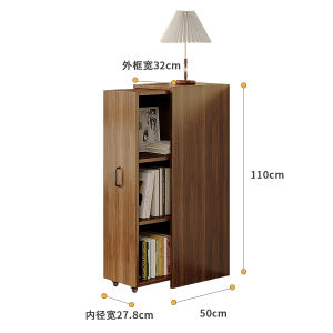 Movable Bookshelf with Wheels Gap Bookshelf Drawable Bookcase Ultra-Narrow Side Drawable Cabinet Ultra-Thin Sliding File Cabinet