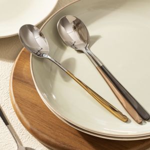 Home Signature 304 Stainless Steel Korean Spoon Fork Tableware Fine Dining Cutlery Spoon Fork New Design Elegant Spoon Fork Household