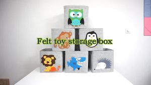 Cute Animal Felt Fabric Storage Box Creative Nursery Toys and Clothes Organizer for Kids Art Supplies