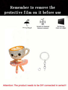 1 dancing coffee cup pattern- 2D acrylic keychain  holiday gift decoration keychain pendant car keychain backpack keychain