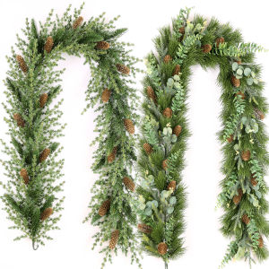 Rlrti Christmas Decoration Desktop Wall Atmosphere Decoration Ins Photo Props Full PE Garland Rattan