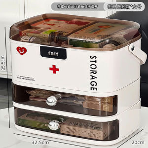 Transparent Drawer Style Medicine Storage Box Multi-layer Desktop Home Emergency Drug Organizer Box Miscellaneous Item Shelf