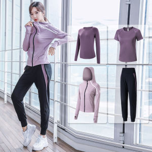 Womens Yoga Fitness Gymnastics Outfit Quick Dry Large Size Spring Autumn Running Sports Set New 2025 Professional Morning Exercise