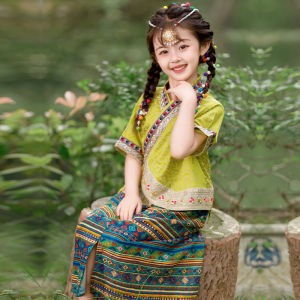 Dai Ethnic Childrens Performance Clothes New Style March Three Minority Show Costumes Girls Boys Dance Outfits Cute Style