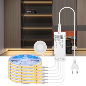 Đèn LED COB Có Thể Điều Chỉnh Độ Sáng Bằng Cảm Ứng Thông Minh Dải Đèn LED Dưới Tủ 1-6PC Băng Song Song Tuyến Tính Trắng lạnh/Trắng Tự Nhiên Có Công Tắc Bằng Gỗ