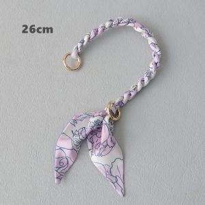 New Fashion Brand Woman Handbag Accessory Chains Boutique Detachable Floral Print Metal Silk Shoulder Strap Women DIY Chain Bag Handles