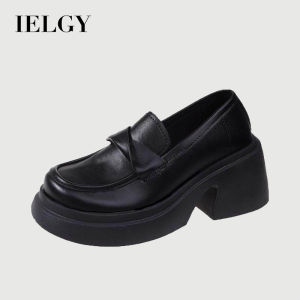 Giày Nữ Cao Cấp Phong Cách Đại Học IELGY Gót Dày Cao Gót Giày Da Nhỏ Mũi Vuông Phong Cách Anh Quốc