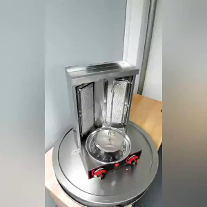 XINHONG Shawarma Grill Machine Commercial vertical automatic rotating barbecue rack Infrared Grill Stainless Steel 2 Burner furnace Electric barbecue