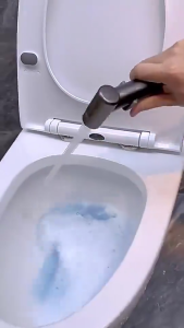 1 In 2 Out Stainless Steel Bidet Spray Set Heavy Duty Toilet Spray Gun with Hose Bathroom Cleaning