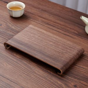 Small Size Walnut Wood Dry Pounding Platform Integrated Tea Pet Tray Base Flower Vase Base Tea Set Accessories Rectangular Shape