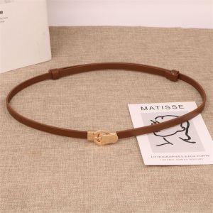 Versatile Leather Skinny Belt for Dresses Skirts Suits