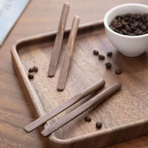 Walnut Wood Coffee Stir Stick Handcrafted Beverage Stirrer Mixing Rod Cafe Tool Multi-Functional Kitchen Accessory Filling Spoon