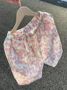 LIUBU | Quần Short In Hoa Phong Cách Mỹ Retro
