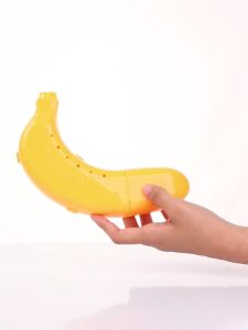 Banana Box Portable High Quality Material Anti-extrusion Multi-color Optional Home Storage Portable Banana Box Plastic Banana Case Portable Easy to Use Banana Protector Box Practical Plastic Banana Saver Home Outdoor Travel