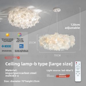 FANCY LAMP CLUB | Modern Creamy Petal Style Bedroom Ceiling Light