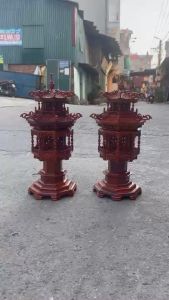 Đôi đèn thờ tháp cao gỗ hương đôi đèn truyền thốngđôi đèn gỗđèn mái chùa 61cm81cm 100cm Đôi đèn gia chuyên
