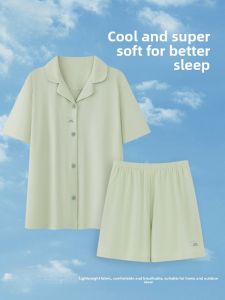 MiiOW | Cat Lady Summer Lightweight Short Sleeve Loose Fit Sleepwear Womens Outerwear Home Clothes Short Pants Simple Style 2025 New