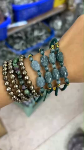 สร้อยแขนหยกบลู ปี่เซี่ยคู่ ถักเชือกฟรีไซส์ นำโชคลาภและปกป้องเจ้าของ