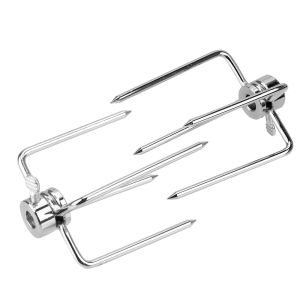 Rotisserie Meat Fork 2pcs/set Charcoal Chicken Grill BBQ Tool Stainless Steel BBQ Forks Rotisserie BBQ Forks Kitchen Tools