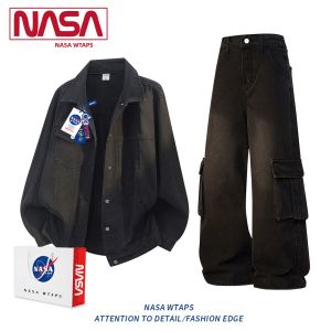 NASA WTAPS | Vintage Washed Out Old Denim Jacket Autumn High-End