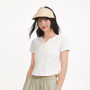 Hotwind | Short Sleeve Button Detail Casual V-Neck Slim Fit T-Shirt
