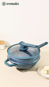 Ecowin Cookware Non‑Stick Pot Frying Pan Wok Periuk 2.0 Version Pressure Cooker with Free Steamer Rack Multi‑Purpose Cooking Pot