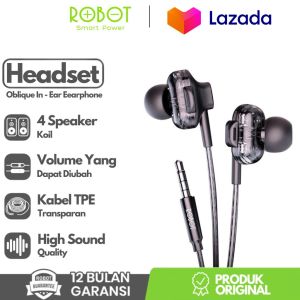 Handsfree Earphone Robot RE30 Original Bergaransi